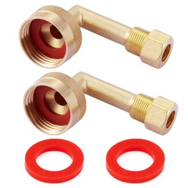 Litorange 2 Pack Lead Free Brass W10685193 Dishwasher Swivel Gooseneck Elbow Hose Fitting, 3/4" GHT by 3/8" Inch Compression