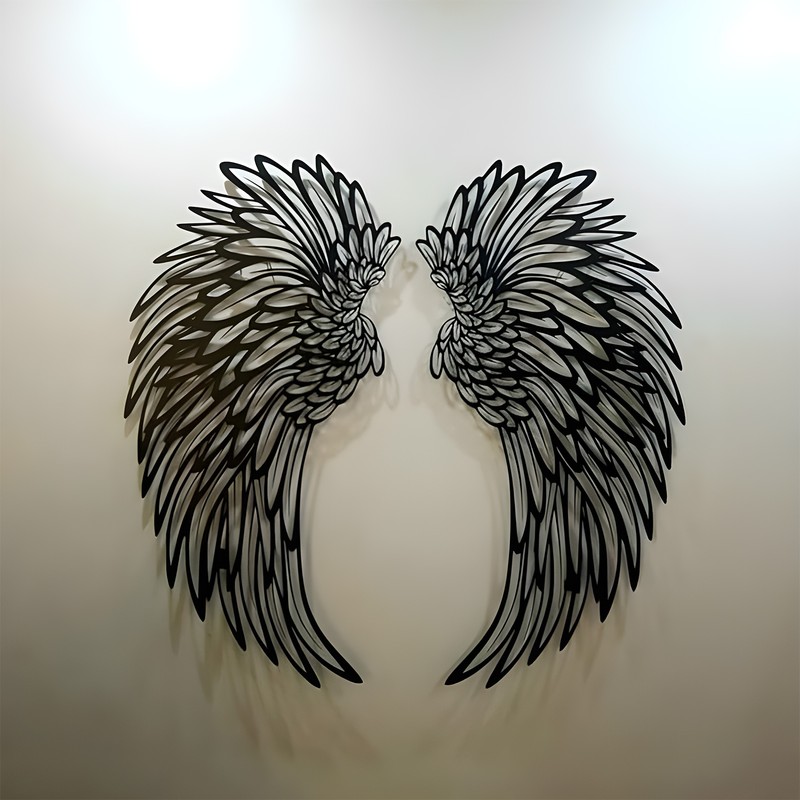 1 Pair Angel Wings Metal Mural Wall Sculpture Decor for