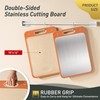 2 in 1 Stainless Steel Cutting Board with Handle Large