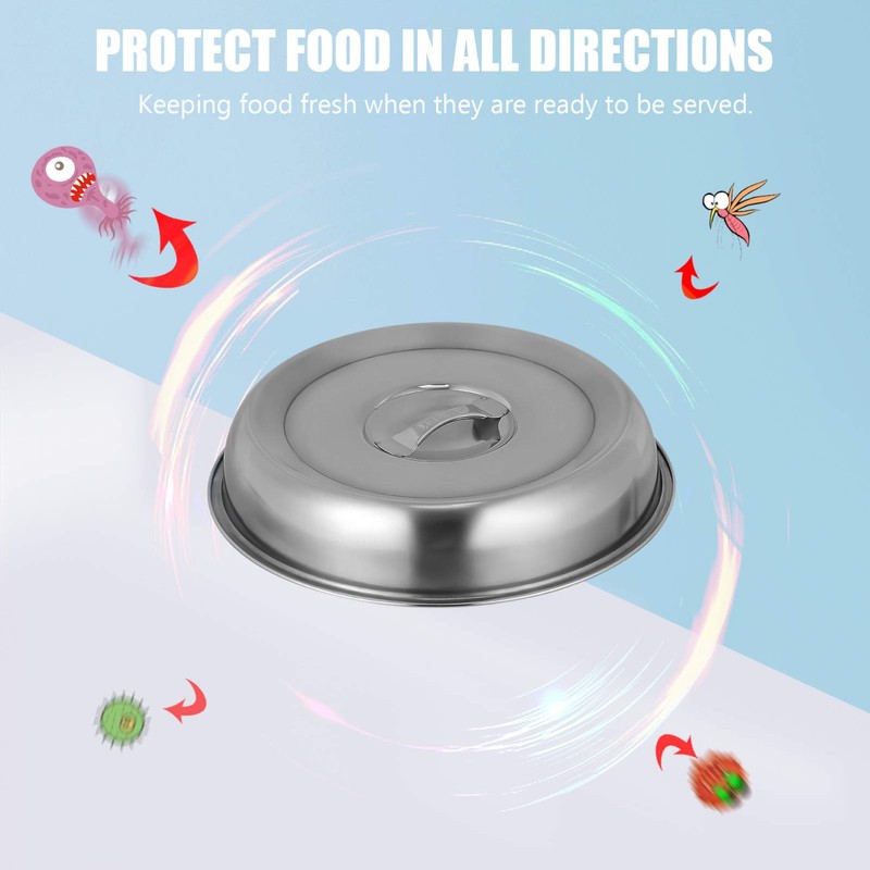 Stainless Steel Steak Serving Cover 2pcs Metal Steam Basting Cover