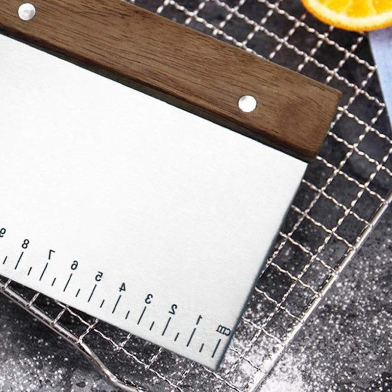 Dough Bench Scraper, Stainless Steel Dough Pastry Scraper Cutter Chopper