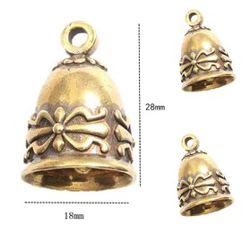 4 Pcs Small Bells Vintage Brass Hanging Bells for Home Decorations Crafts Ornaments Pendants for Keychain Christmas