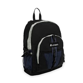 Everest Luggage Backpack with Dual Mesh Pocket, Navy/Gray/Black, Navy/Gray/Black, One Size