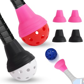 Fizzazzle Pickleball Ball Retriever 4 Pack Black Pink, Silicone Pickleball Picker Upper Pickball Grabber, Universal Pickleball Upper Suction Cup, Anti-Slip Pickleball Hand Grip