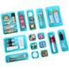Kutesna 15 PCS Interlocking Desk Drawer Organizer Separator for Office,Bathroom,Kitchen,Makeup（Blue&Green）