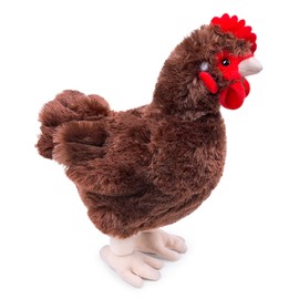 RLOMUTE 12.6" Brown Chicken Toy Plush Realistic Farm Stuffed Animal Super Soft Cute Hen Chick for Birthday Party Favors Companions Bedroom Car Home Decor Collectible Gift for kids Boys Girls