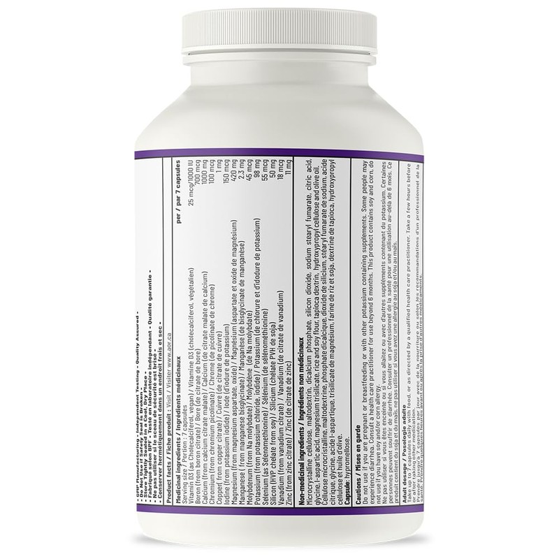 AOR - Ortho Minerals - 210 Capsules - Balanced Multi-Mineral