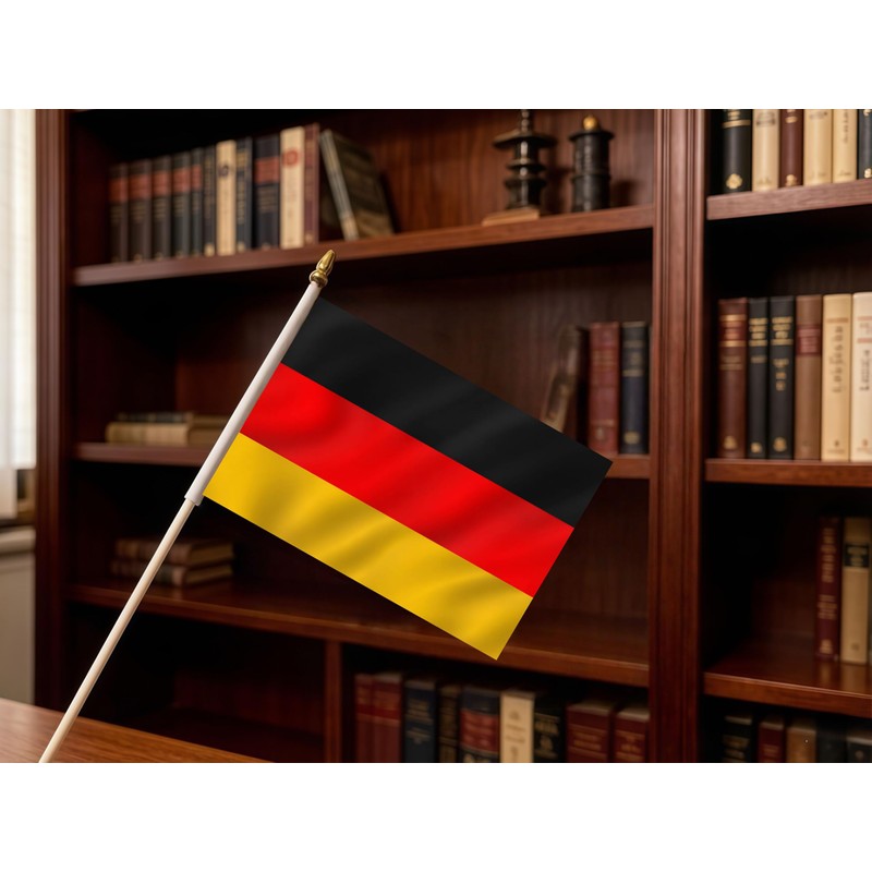LUSEOAN 20 Pack Small Mini Germany Flag on Wooden Stick