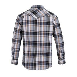 Champ Horse Boy's Toddler Child Kids Casual Dress Western Long Sleeve Snap Plaid Button Down Shirts(2# Yellow Grey 5)