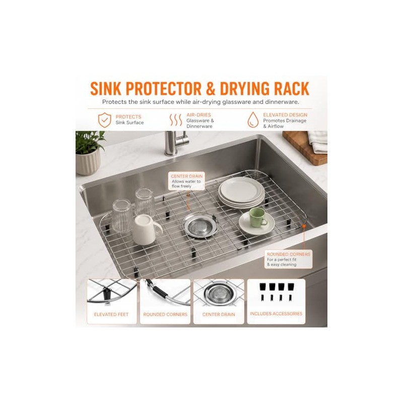 iPEGTOP Sink Bottom Grid 28"x 15", Stainless Steel Sink Protector