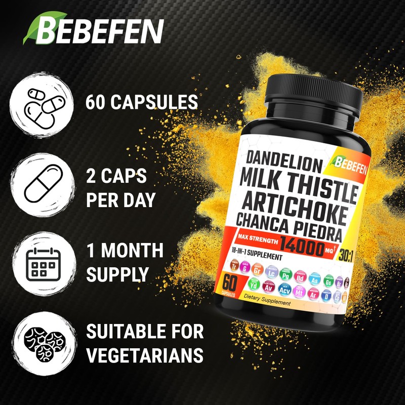 𝐌𝐢𝐥𝐤 𝐓𝐡𝐢𝐬𝐭𝐥𝐞 𝟔𝟎𝟎𝟎𝐦𝐠 Artichoke 2000mg Dandelion Root 2000mg Supplement with
