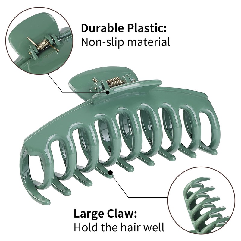 12 Pack Hair Claw Clips Large 4.3 Inch Hair Clips