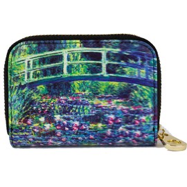 RFID Secure Armored Zipper Wallet - Lily Bridge by Claude Monet