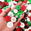 1600Pcs Red Green and White Christmas Buttons in Bulk Mixed