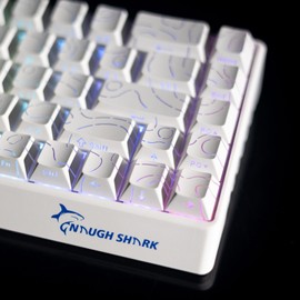 GK GAMAKAY x NaughShark NS68 Rapid Trigger Wired Gaming Keyboard, 65% Hall Effect Mechanical Keyboard, 8KHz Polling Rate 0.01mm RT, Snap Tap, Outemu Peach Crystal Magnetic Switch (White-Side Printed)