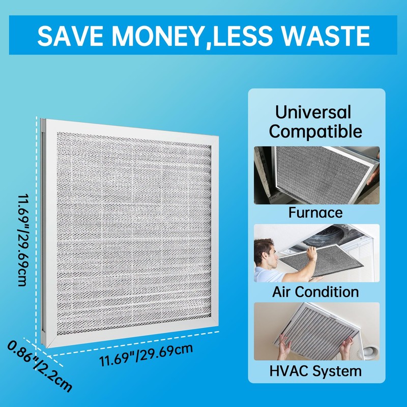 UBeesize 12x12x1 Reusable Electrostatic Air Filter HVAC AC Furnace Filter,MERV