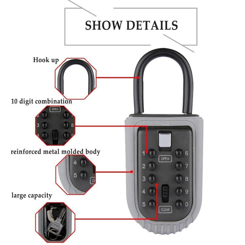CCYX Key Lock Box,Realtor Key Lock Box Safe Lockbox 10-Digit