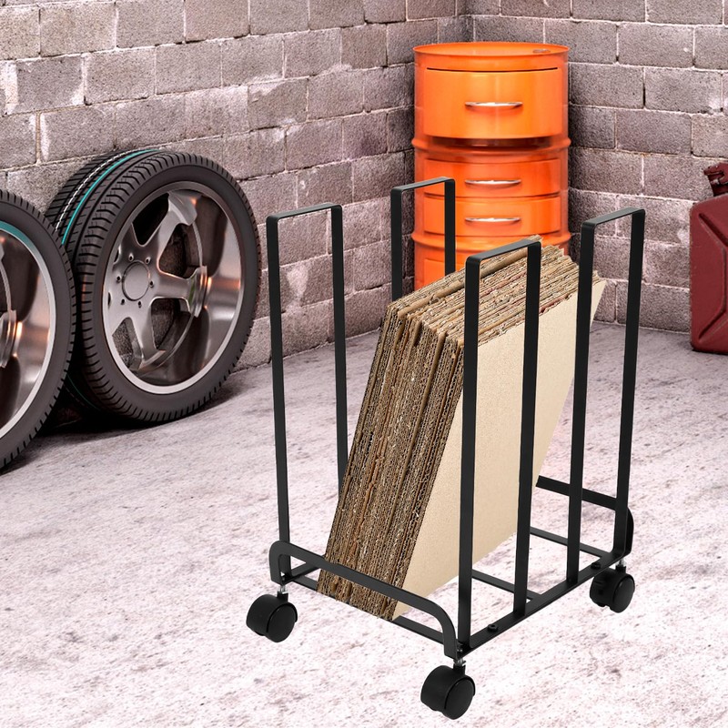 QWORK Heavy-Duty Carbon Steel Carton Storage Rack with Lockable Wheels,