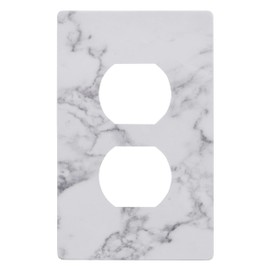 20 Pack - BIENMET 1 Gang Standard Size Screwless Wall Plate Standard Size 4.92" H x 3.23" L, Duplex Outlet Toggle Switch Cover, PC Material, Marble Pattern