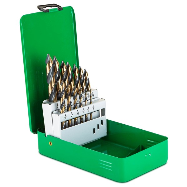 SteelVision Stepped Tip Drill Bit, Heavy Duty M35 Tungsten-Cobalt (1/8"-1/2"),13pc