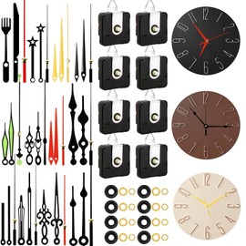 PARAOR - Juego de 8 piezas de reloj de cuarzo de alto par, kit de mecanismo de repuesto con 12 pares diferentes de manecillas de reloj para reparación de bricolaje, piezas de reloj, longitudes de eje