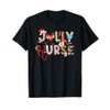 Jolly Nurse Heart Happy Nurse Christmas T-Shirt