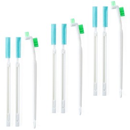 Coralpearl Bottle Cap Brush Mini with Little Flat Detail Scrubbers, Tiny Crevice Split Crack Cleaner for Cleaning Groove Gap Corner of Lids, Window Door Tracks, Grout, Small Parts, and Keyboard (3)