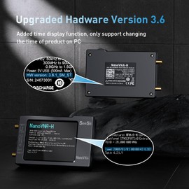 SeeSii Nanovna-H Analizador de red vectorial, HW3.6 actualizado de 10 KHz-1.5 GHz, MF HF VHF UHF, medición de parámetros S, relación de voltaje de onda estacionaria, fase, retardo, gráfico Smith,