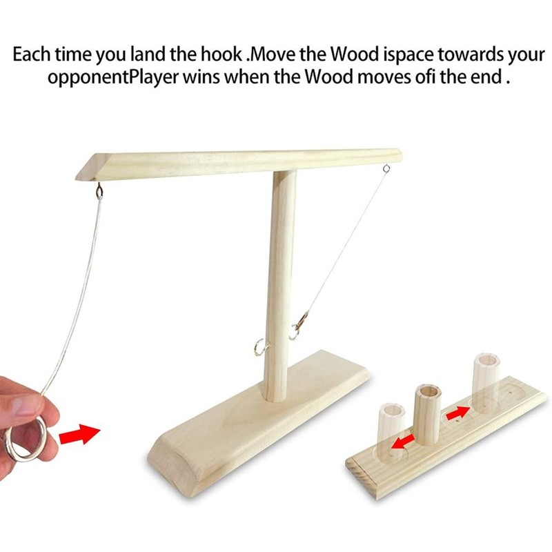 Toss Ring Game Bar Home Drinking Game Toy Wooden Battle