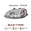 JSBOYAT OE Style Headlight Assembly Pair for 1999 2000 Honda