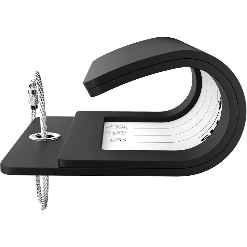 Etiqueta de equipaje plegable con lazo de acero inoxidable -