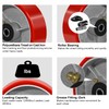 NINOSO 6" x 2" Heavy Duty Caster Wheels, 1/2" Bore