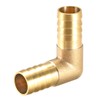 sourcing map 14 mm Barbed Brass Hose 90° Angled Pipe