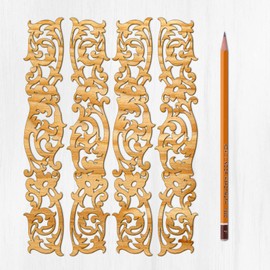 Ajoure Fine Lasercut Embelishments # Art Deco Borders Filigree Lace Patterns Vintage Veneer Wooden Plywood Silhouette for Craft