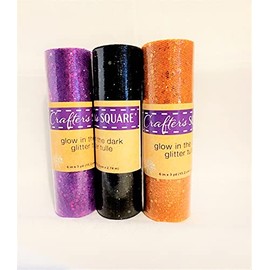 Crafters Square Crafter's Square Decorative Glow in the Dark Mesh Tulle Orange, Purple, Black (3 Rolls-Assorted)
