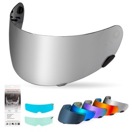 XINGWU Motorcycle Helmet Visor for Qualifier Tinted Helmet Visor with Anti-fog Rainproof Film UV Protection Face Shield Replacement for Bell Qualifier/Star/Vortex/RS-1/Revolver (Deep Silver)