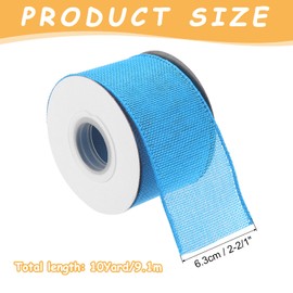 MECCANIXITY Burlap Ribbon Fabric Wired Edge Ribbons Turquoise Green 2-1/2 Inch x 10 Yard Wired Ribbon for Gift Wrapping, Bow, Wreath, Christmas Tree, Flower Bouquet,with Roller