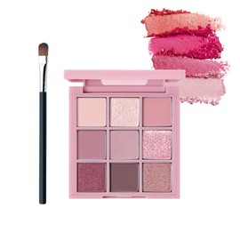 9-Color Eyeshadow Palette - Smoky Rose & Sunset Glow | Glitter, Matte & Shimmer Eye Shadows | Long-Lasting, Highly Pigmented Makeup Palette for Women (Smoky Rose)
