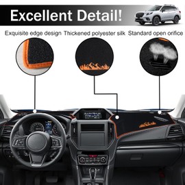 Dash Cover for Subaru Forester Accessories 2019-2022 2023 2024 Dashboard Cover Mat Pad UV Rays Reflection Carpet Protector Sunshield Custom Fit Foldable Interior Decoration, Orange Trim