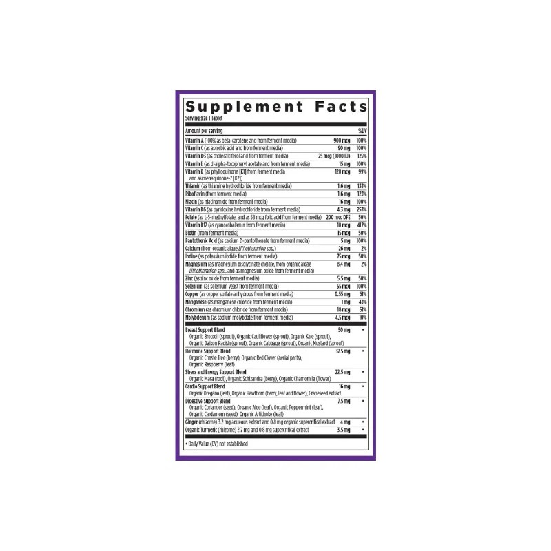 Multivitamnico Mujer 40 New Chapter 96 Tabletas Sin Sabor -
