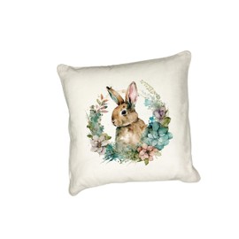 Anonymous Gifting Floral Bunny Rabbit cushion cover - Vintage inspired Easter Bunny, Spring cushion cover - Bunny 2 - Nursery, playroom, bedroom, children's pillow