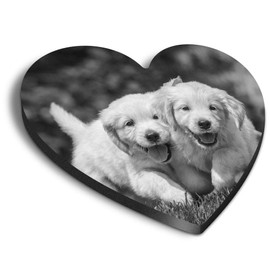 1 x Heart MDF Magnets - en Retriever Puppy Dog 38267