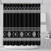 AIBIIN 180x180cm Boho Shower Curtain Modern Black Bath Curtains for
