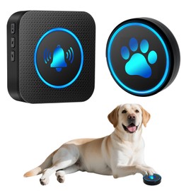 Dog Door Bell for Potty Training, Smart Wireless Doggie Doorbell to Go Outside, 1000 Feet Long Range with IP65 Waterproof Super-Light Touch Button, 60 Melodies & Adjustable Volume (1 Button)