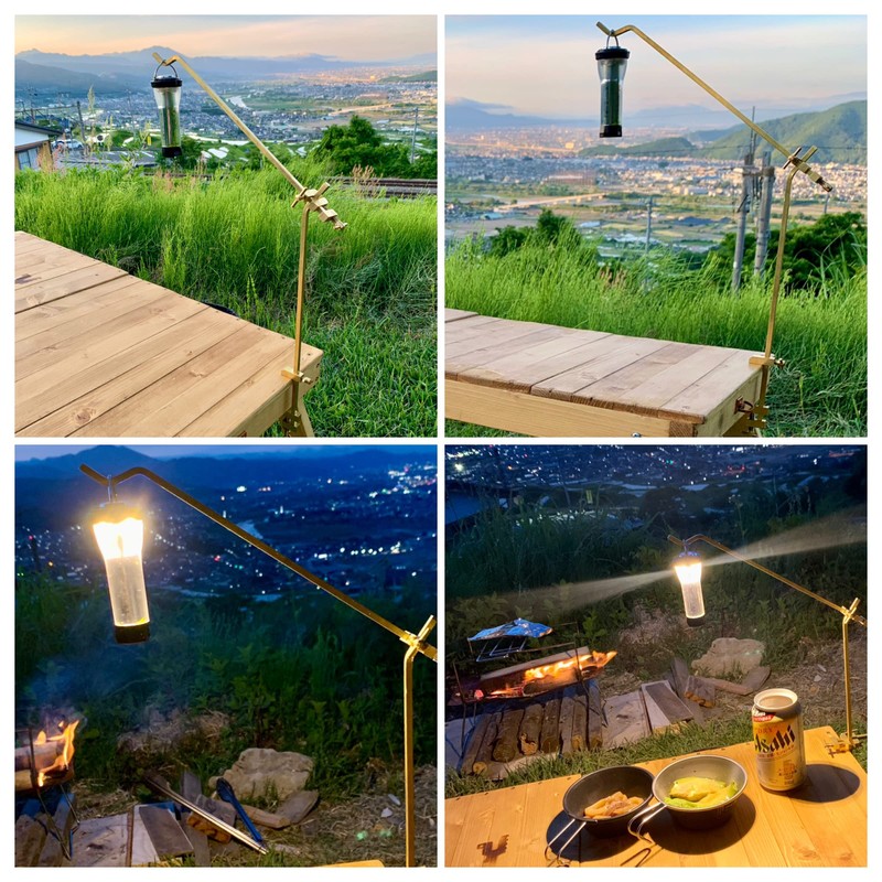 KALUGII Kalugi Transformation 2 Hengen Jizai Brass 2-Way Lantern Stand,