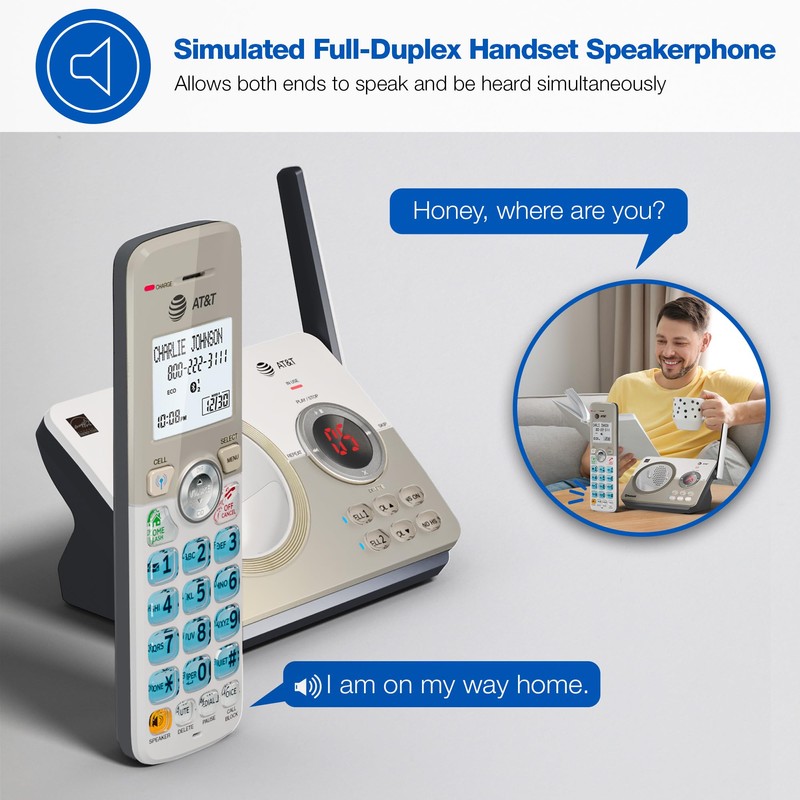 AT&T 4-Handset DECT 6.0 Expandable Cordless Home Phone with Large