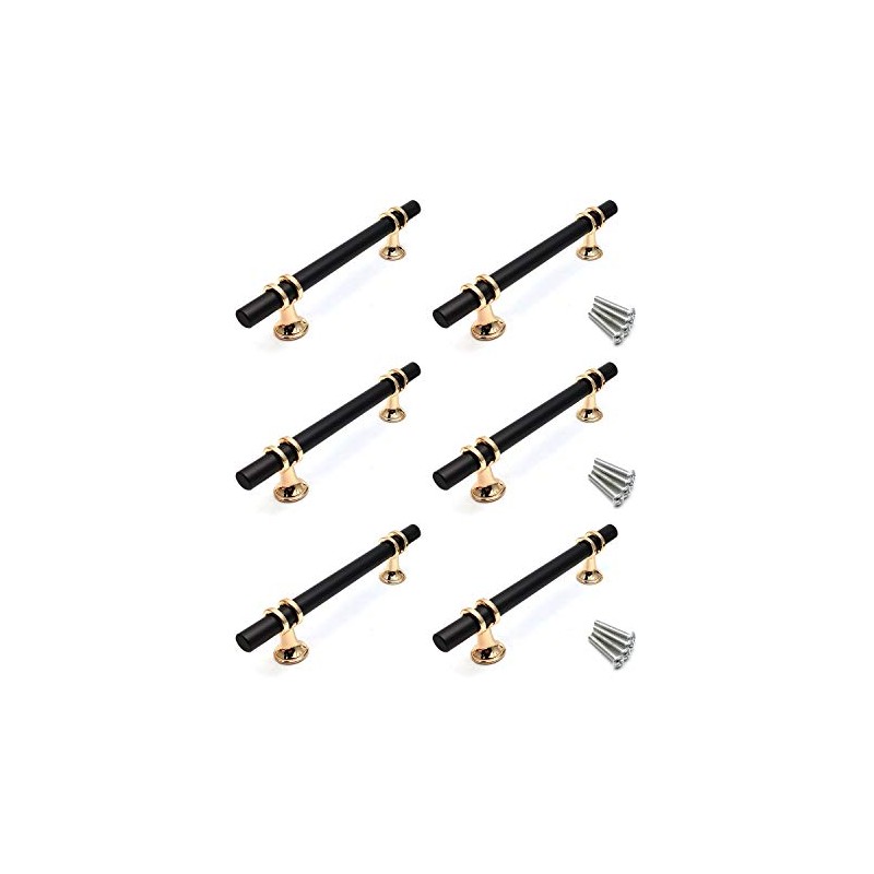 Susenya Kitchen Drawer Pulls,6-Pack Handle Pulls for Cabinets 3.8" Hole