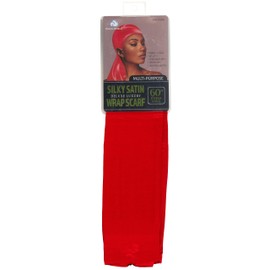 Dream World Multi Purpose Silky Satin Wrap Scarf Red