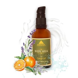 Leche Hidratante Corporal Para Piel Seca - Loción Hidratante Diaria Con Agua Del Ganges Y Mantequilla Clarificada A2, 50 Ml | Suaviza La Piel, Se Absorbe Rápidamente, Es