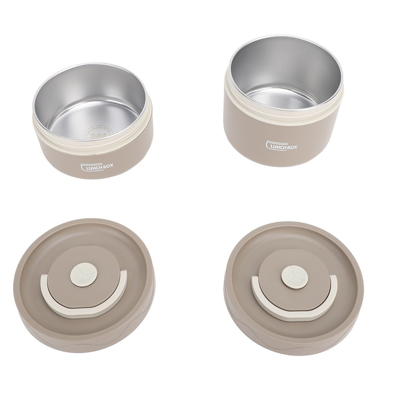 Insulated Lunch Container 304 Stainless Steel Leakproof Portable Round Thermal